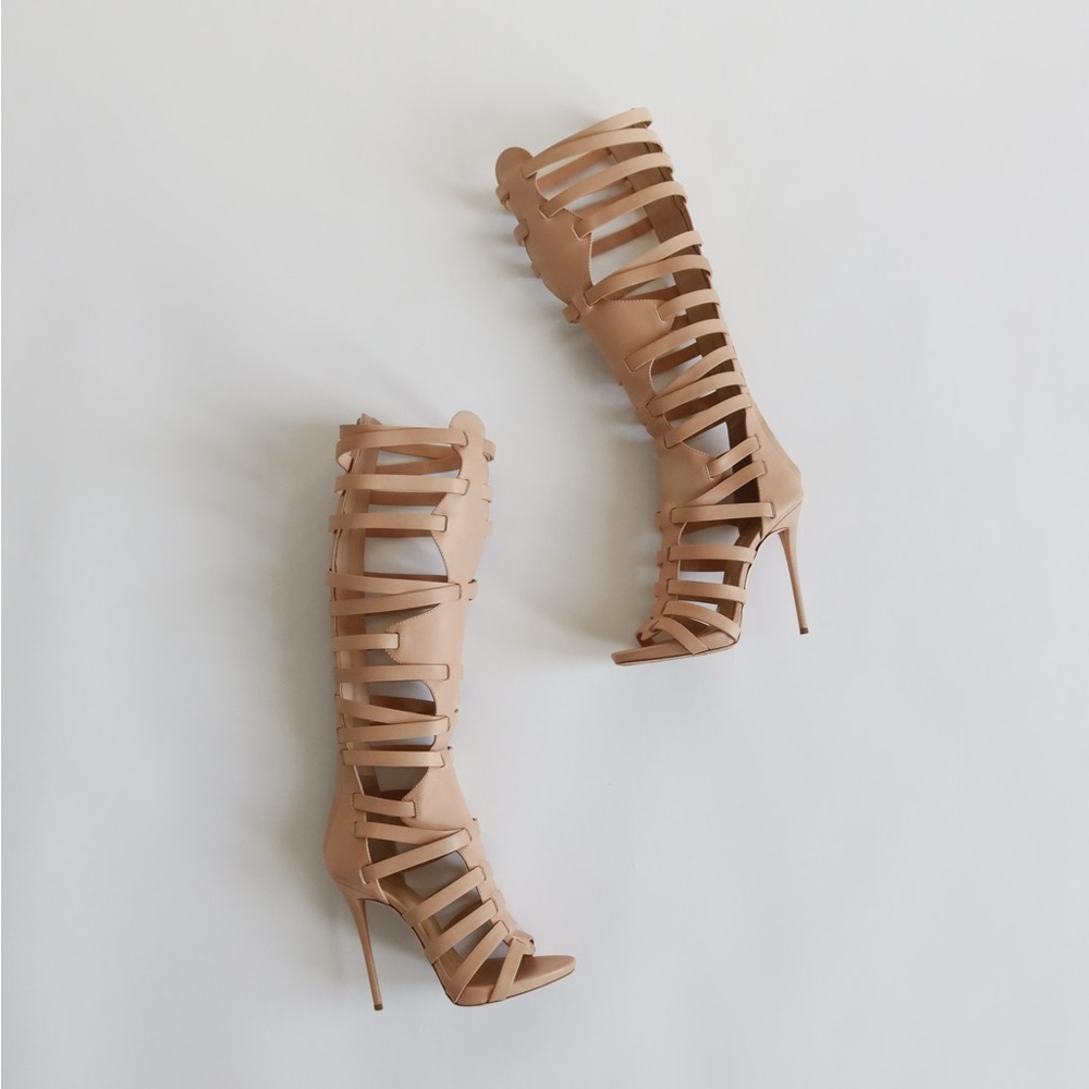 Giuseppe Zanotti Tan Strappy Stiletto Heels